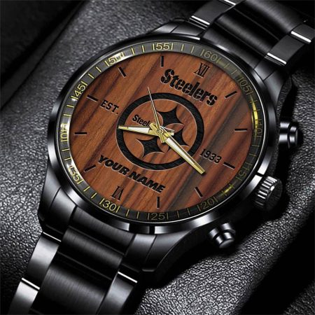 Pittsburgh Steelers NFL Personalized Sport Black Watch Gifts For Fans