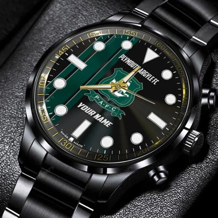 Plymouth Argyle FC Personalized New Black Hand Watch Gift For Fans