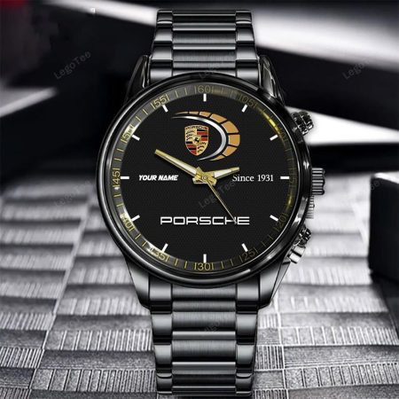 Porsche New Personalized Black Hand Watch Gifts For Fans