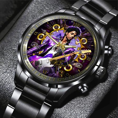Prince Music Black Stainless Steel Watch Gift For Fan