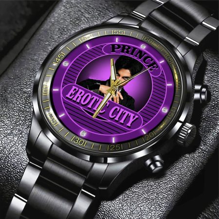 Prince Music Black Stainless Steel Watch Gift For Fan