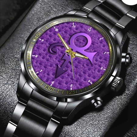 Prince Music Black Stainless Steel Watch Gift For Fan