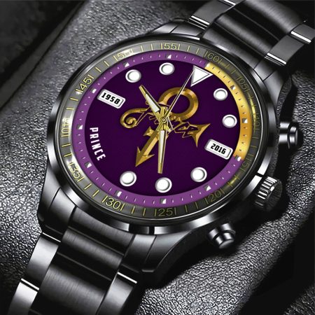 Prince Music Black Stainless Steel Watch Gift For Fan