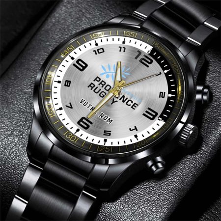 Provence Rugby Top 14 Personalized Black Stainless Steel Hand Watch For Fan