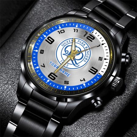 Queens Park Rangers EFL Personalized Black Stainless Steel Hand Watch For Fan