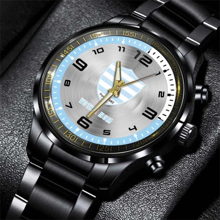 Racing 92 Top 14 Personalized Black Stainless Steel Hand Watch For Fan
