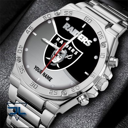 Raiders NFL Personalized Black Hand Watch Gifts For Fans