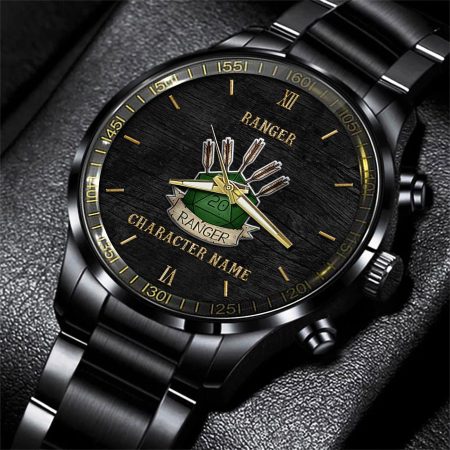Ranger Dungeons & Dragons Game Black Fashion Watch Custom Character Name
