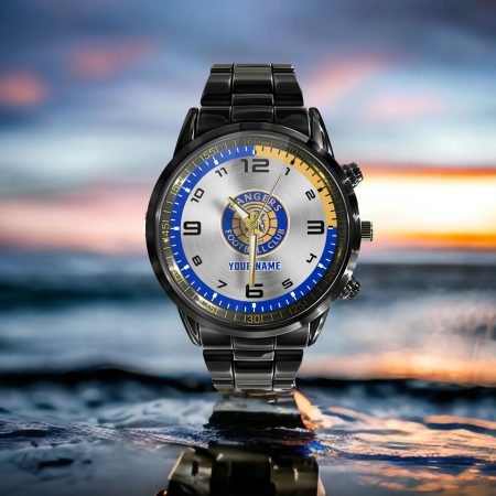 Rangers Scottish Premiership New Personalized Black Hand Watch Gifts For Fans