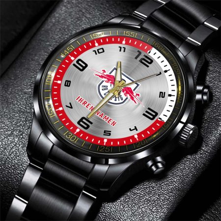 RB Leipzig Bundesliga Personalized Black Stainless Steel Hand Watch For Fan