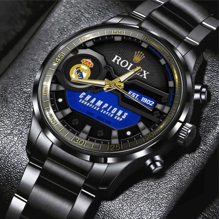Real Madrid CF x Rolex Black Stainless Steel Watch Gift For Fan