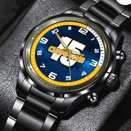 Real Madrid La Liga CF Black Stainless Steel Watch Gift For Fan