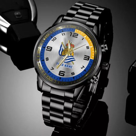 Real Sociedad LaLiga Personalized New Black Hand Watch Gifts For Fans
