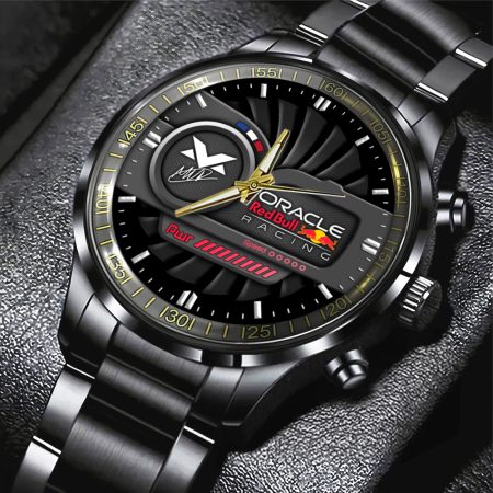 Red Bull Racing F1 MV1 Black Stainless Steel Watch Gift For Fan