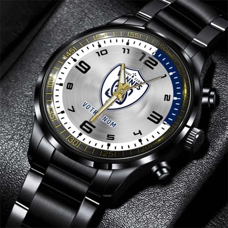 Rugby Club Vannes Top 14 Personalized Black Stainless Steel Hand Watch For Fan