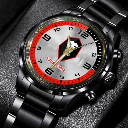 Salford City EFL Personalized Black Stainless Steel Hand Watch For Fan