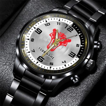 Same Tractor Personalized Black Stainless Steel Hand Watch For Fan
