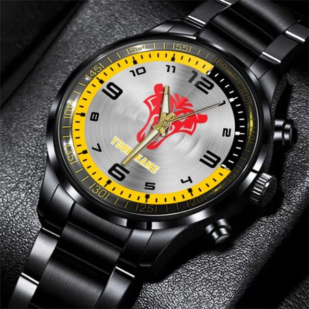 Same Tractor Personalized Black Stainless Steel Hand Watch For Fan