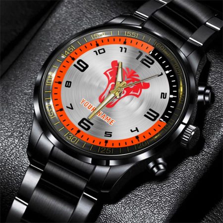 Same Tractor Personalized Black Stainless Steel Hand Watch For Fan