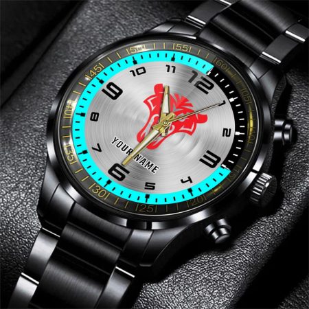 Same Tractor Personalized Black Stainless Steel Hand Watch For Fan