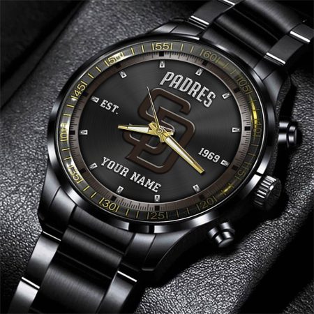 San Diego Padres MLB Personalized Black Style Hand Watch Gifts For Fan