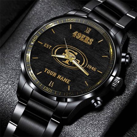 San Francisco 49ers NFL Black Fashion Watch Custom Your Name