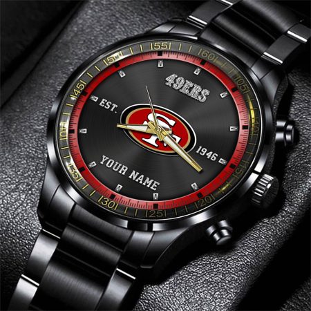 San Francisco 49ers NFL Personalized Black Fashion Watch Gifts For Fans