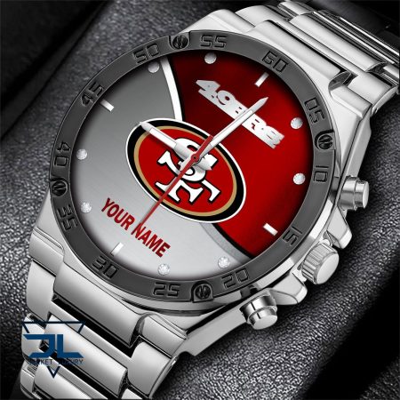 San Francisco 49ers NFL Personalized Black Hand Watch Gifts For Fans