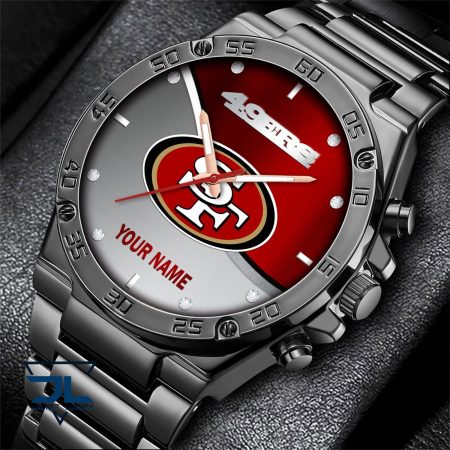 San Francisco 49ers NFL Personalized Black Hand Watch Gifts For Fans