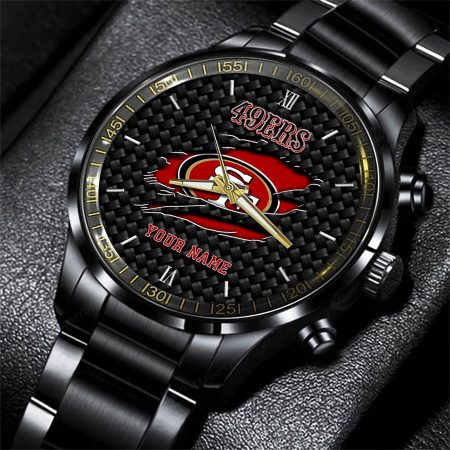 San Francisco 49ers NFL Personalized Sport Black Fashion Watch