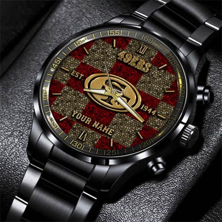 San Francisco 49ers NFL Personalized Sport Black Watch Gifts For Fans