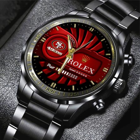 San Francisco 49ers NFL x Rolex Black Stainless Steel Watch Gift For Fan