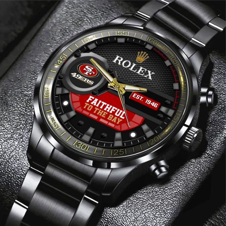 San Francisco 49ers NFL x Rolex Black Stainless Steel Watch Gift For Fan