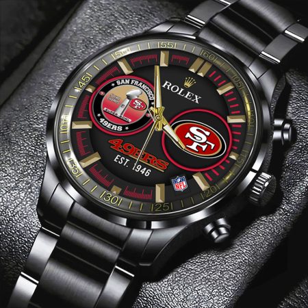 San Francisco 49ers NFL x Rolex Black Stainless Steel Watch Gift For Fan