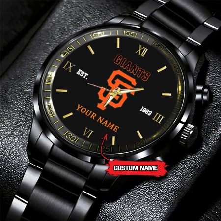 San Francisco Giants MLB Black Fashion Watch Custom Your Name For Fan