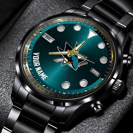San Jose Sharks NHL Personalized New Black Hand Watch Gift For Fans