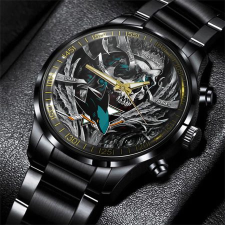 San Jose Sharks NHL Skull Personalized Hand Watch Gift For Fans