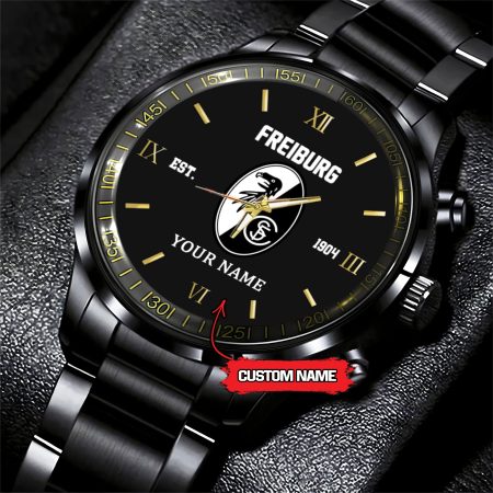 SC Freiburg Bundesliga New Personalized Black Stainless Steel Watch Gifts For Fans