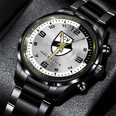 SC Verl Bundesliga Personalized Black Stainless Steel Hand Watch For Fan