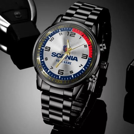Scania Trucks Brand Personalized Black Hand Watch Gifts For Fans