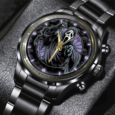 Scream x Ghostface Movie Black Stainless Steel Watch Gift For Fan