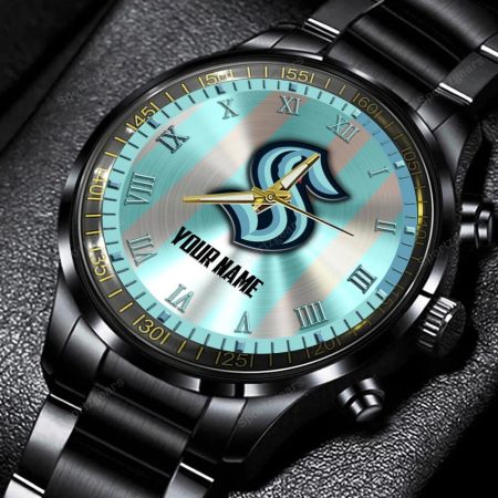 Seattle Kraken NHL Personalized New Black Hand Watch Gift For Fans