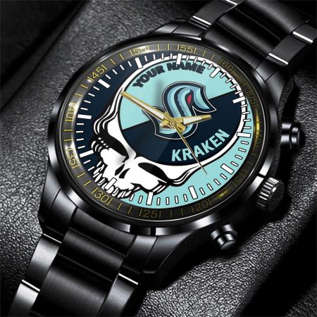 Seattle Kraken NHL Skull Personalized Hand Watch Gift For Fans