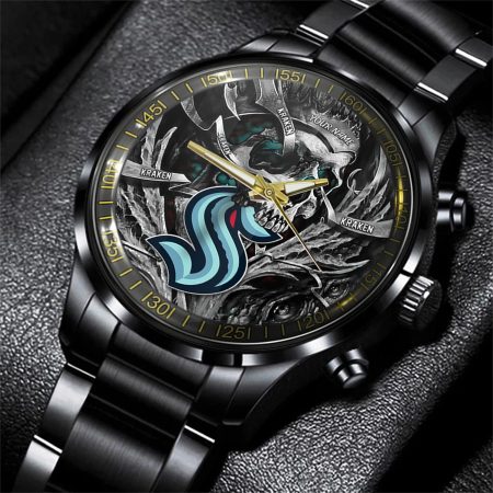 Seattle Kraken NHL Skull Personalized Hand Watch Gift For Fans