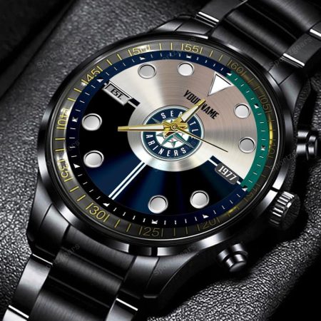Seattle Mariners MLB Personalized New Black Hand Watch Gift For Fans