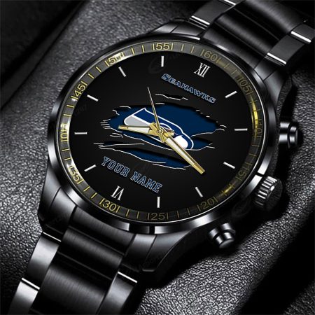 Seattle Seahawks NFL Personalized Black Fashion Watch For Football Lovers For Fan