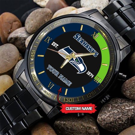 Seattle seahawks NFL Personalized Black Fashion Watch