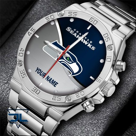 Seattle Seahawks NFL Personalized Black Hand Watch Gifts For Fans