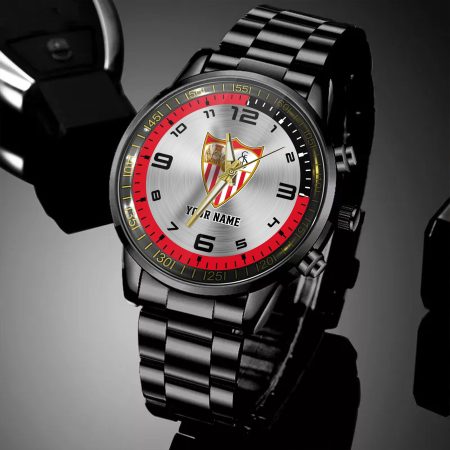 Sevilla LaLiga Personalized New Black Hand Watch Gifts For Fans