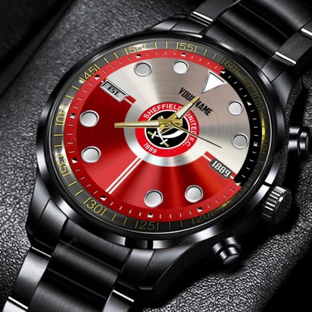 Sheffield United EPL Personalized Black Stainless Steel Watch Gift For Fans